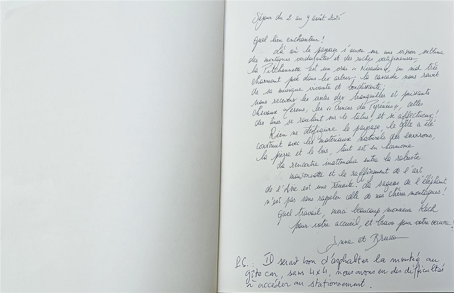 Guestbook image gite ariege