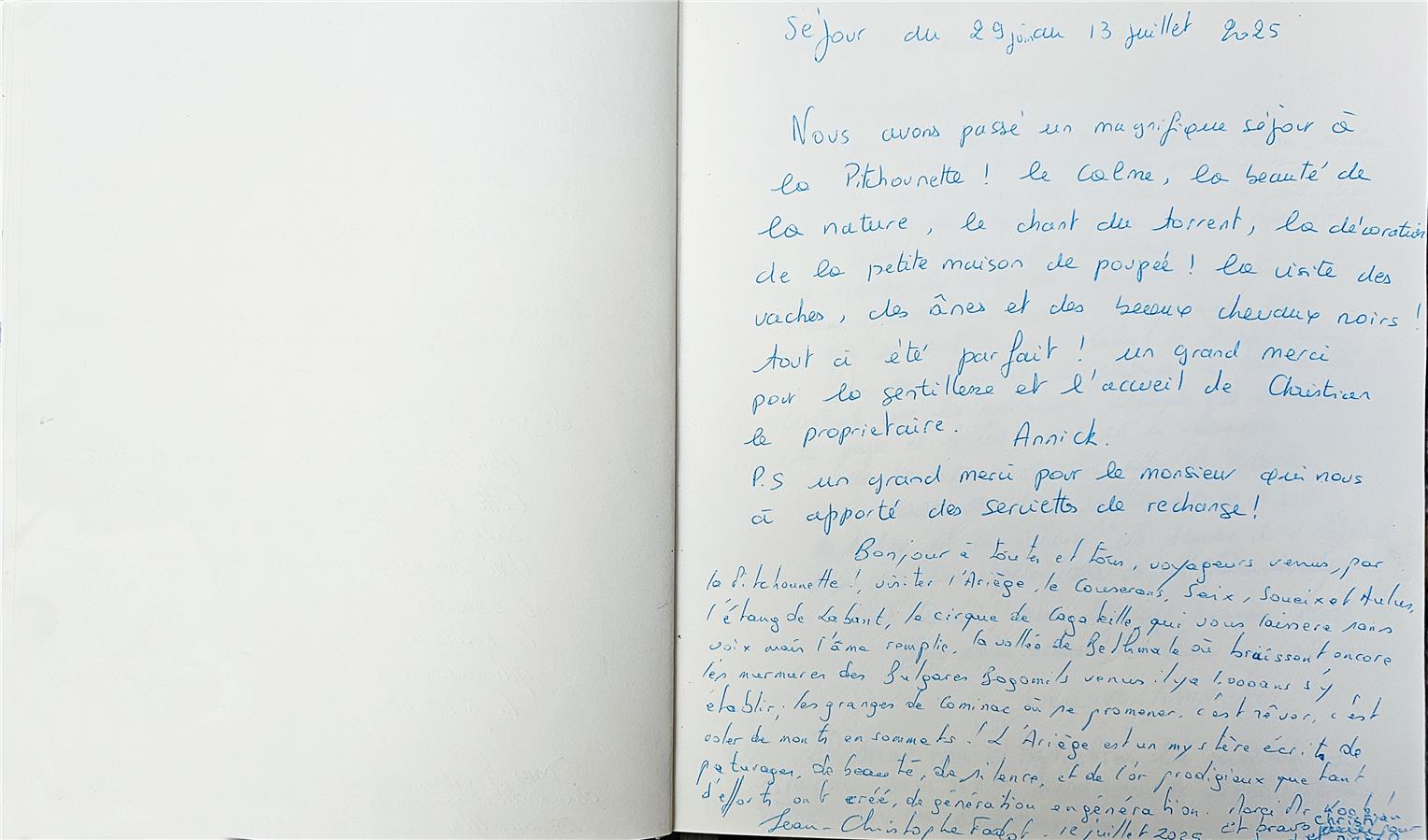 Guestbook image gite ariege